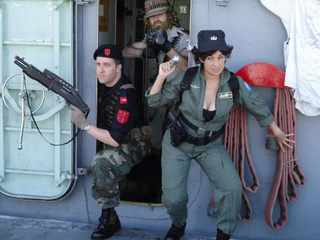 Illustration for article titled Seriously Amazing (and Funny) G.I. Joe Cosplay on a Real Aircraft Carrier